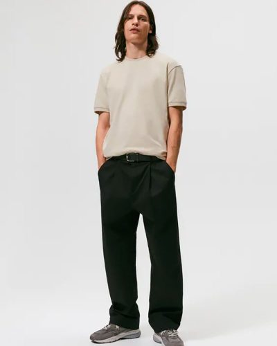 Wool blend blazer with elbow patches